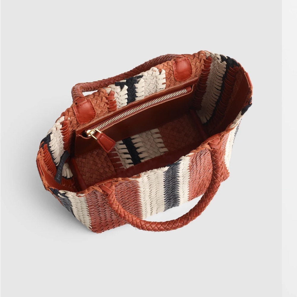 NEW Madewell The Handwoven Mini Tote leather in Dusty Redwood Multi NV808 $158 - Picture 3 of 11